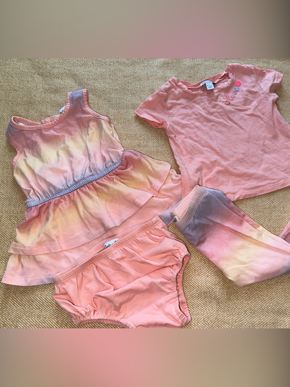 SPLENDID Peachy Pink Tie-Dye Tank Dress & Tee Sets 6-12M
